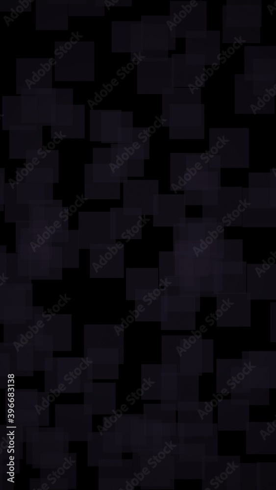 Black abstract background. Backdrop with grey squares. Vertical orientation. 3D illustration