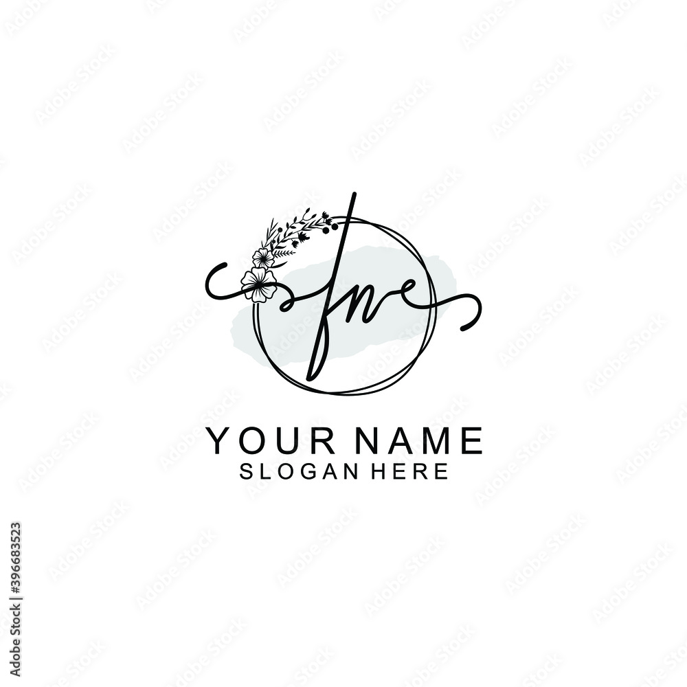 Initial FN Handwriting, Wedding Monogram Logo Design, Modern Minimalistic and Floral templates for Invitation cards Initial FN Handwriting, Wedding Monogram Logo Design, Modern Minimalistic and Floral templates for Invitation cards