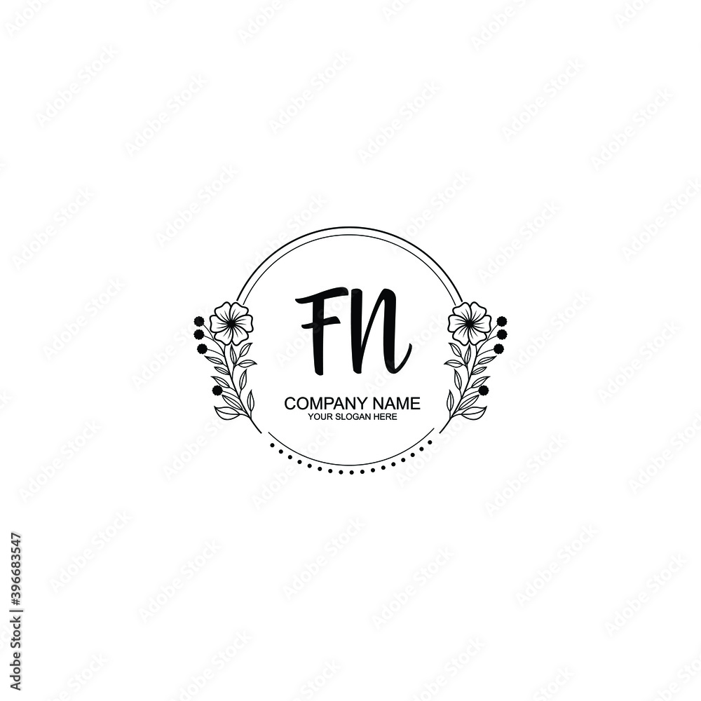 Initial FN Handwriting, Wedding Monogram Logo Design, Modern Minimalistic and Floral templates for Invitation cards Initial FN Handwriting, Wedding Monogram Logo Design, Modern Minimalistic and Floral templates for Invitation cards