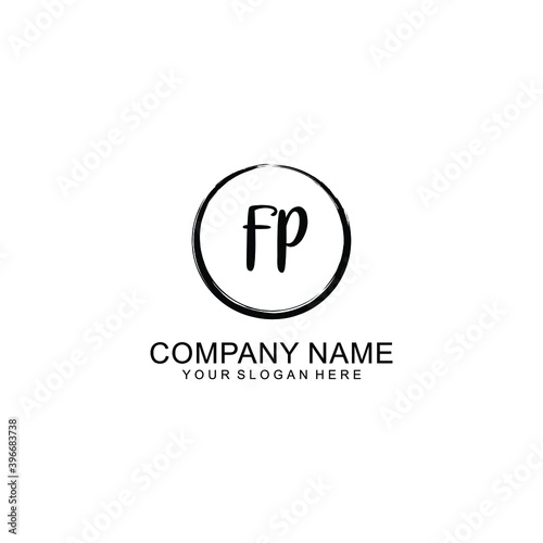 Initial FP Handwriting, Wedding Monogram Logo Design, Modern Minimalistic and Floral templates for Invitation cards