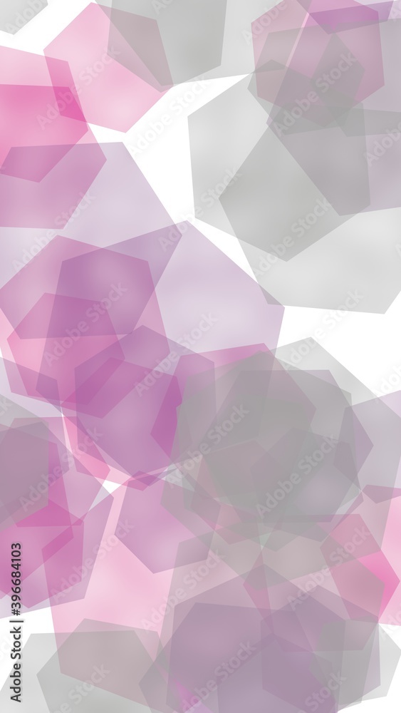 Obraz premium Multicolored translucent hexagons on white background. Vertical image orientation. 3D illustration