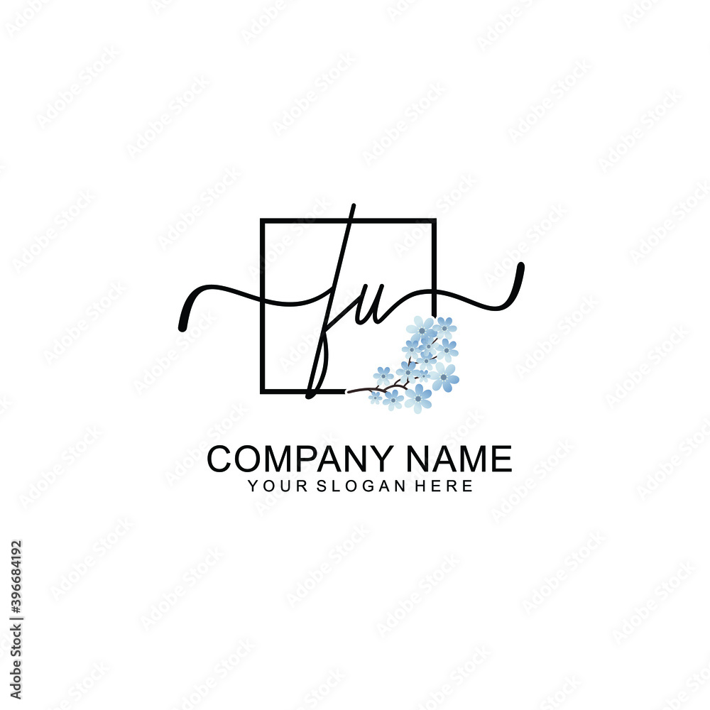 Initial FU Handwriting, Wedding Monogram Logo Design, Modern Minimalistic and Floral templates for Invitation cards Initial FU Handwriting, Wedding Monogram Logo Design, Modern Minimalistic and Floral templates for Invitation cards