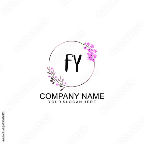 Initial FY Handwriting, Wedding Monogram Logo Design, Modern Minimalistic and Floral templates for Invitation cards