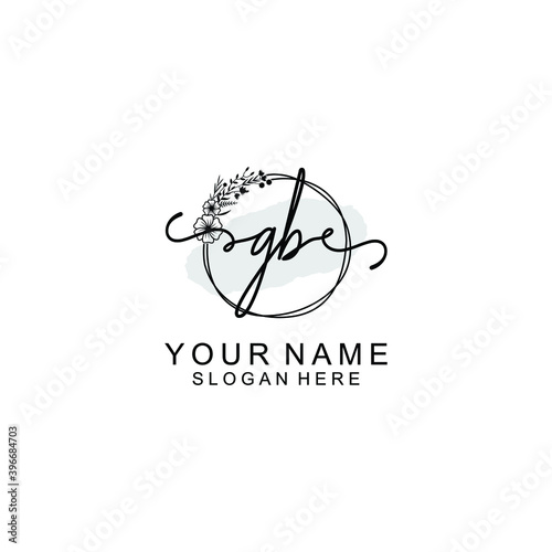Initial GB Handwriting, Wedding Monogram Logo Design, Modern Minimalistic and Floral templates for Invitation cards