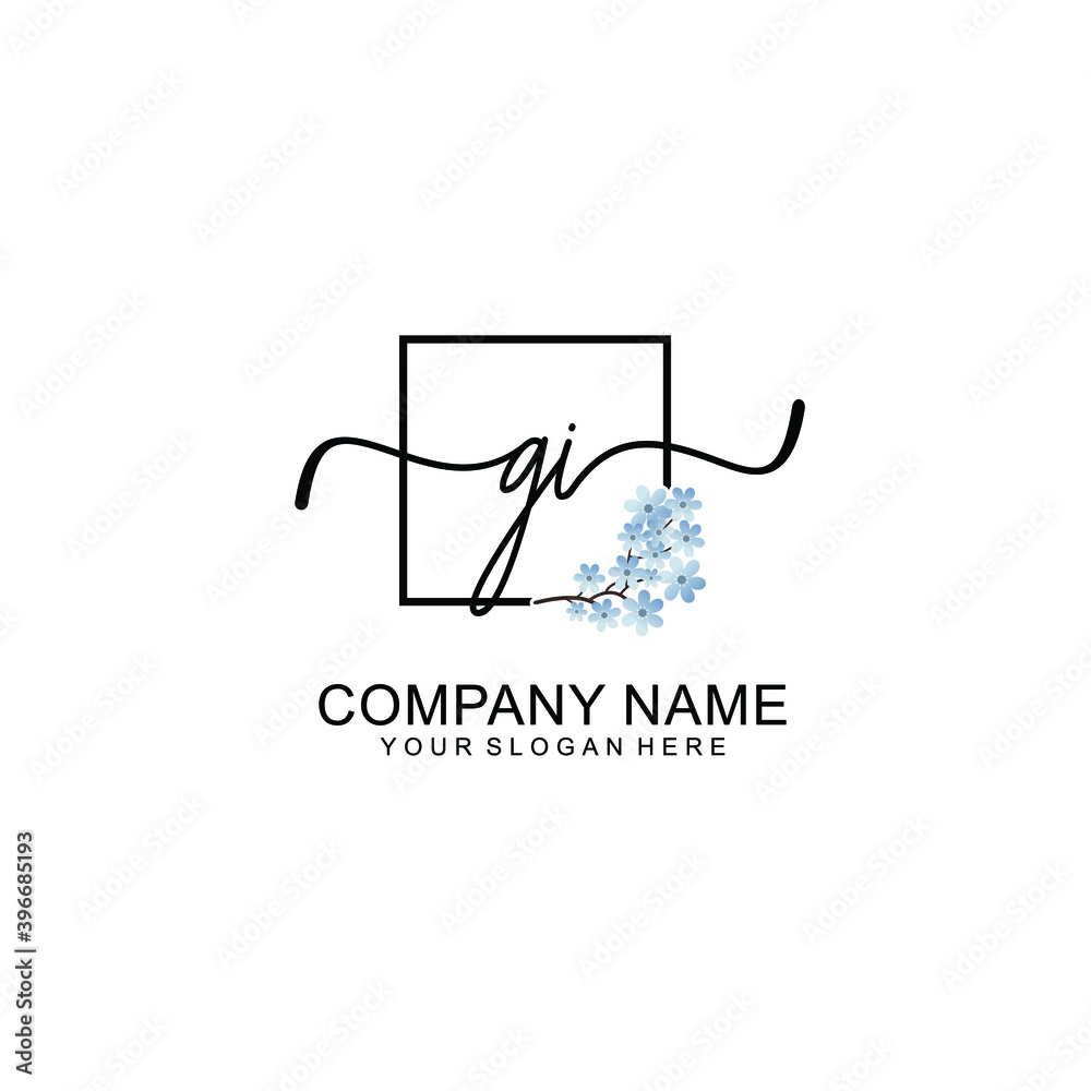 Initial GI Handwriting, Wedding Monogram Logo Design, Modern Minimalistic and Floral templates for Invitation cards Initial GI Handwriting, Wedding Monogram Logo Design, Modern Minimalistic and Floral templates for Invitation cards