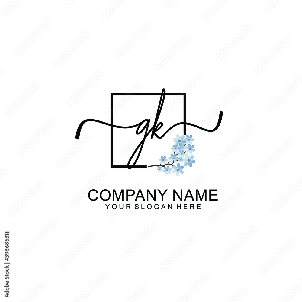 Initial GK Handwriting, Wedding Monogram Logo Design, Modern Minimalistic and Floral templates for Invitation cards Initial GK Handwriting, Wedding Monogram Logo Design, Modern Minimalistic and Floral templates for Invitation cards