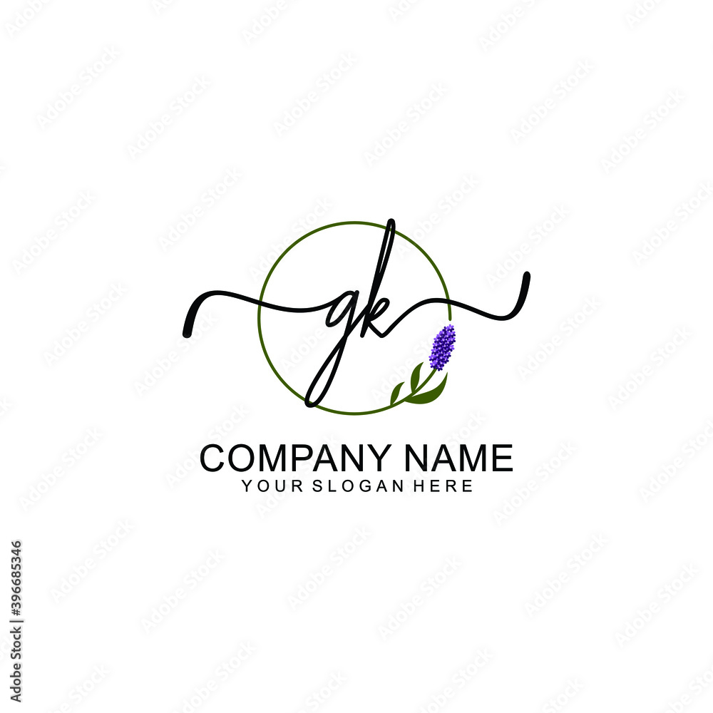 Initial GK Handwriting, Wedding Monogram Logo Design, Modern Minimalistic and Floral templates for Invitation cards Initial GK Handwriting, Wedding Monogram Logo Design, Modern Minimalistic and Floral templates for Invitation cards