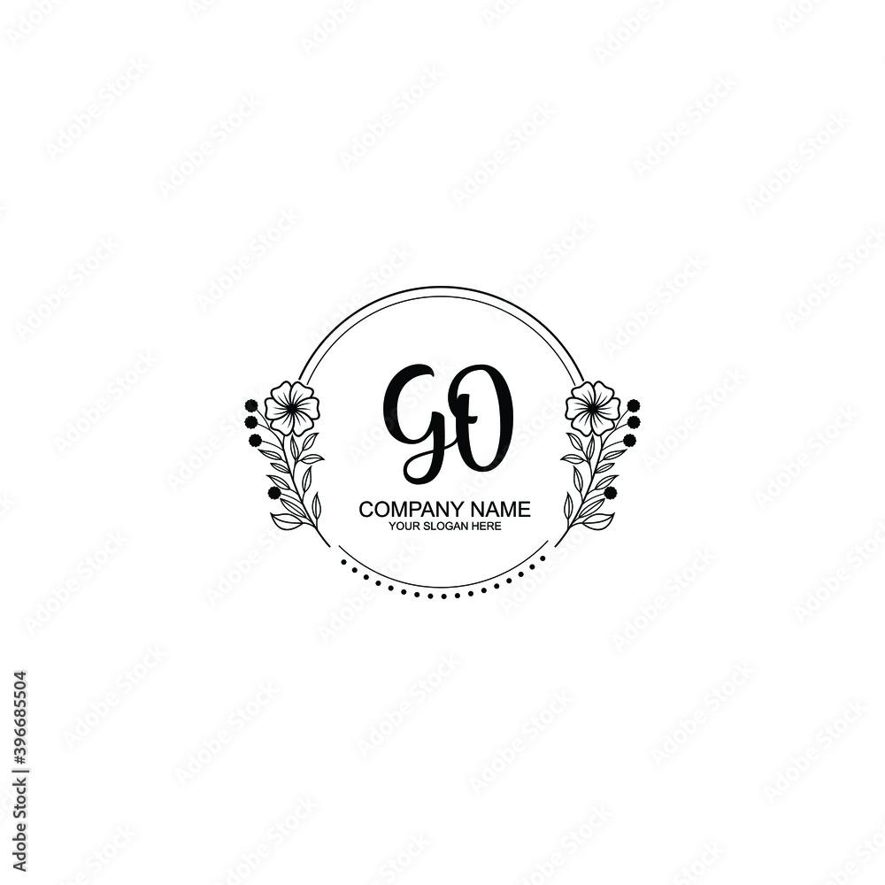 Initial GO Handwriting, Wedding Monogram Logo Design, Modern Minimalistic and Floral templates for Invitation cards Initial GO Handwriting, Wedding Monogram Logo Design, Modern Minimalistic and Floral templates for Invitation cards