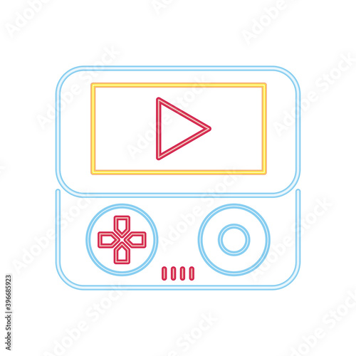 video game portable console neon style icon