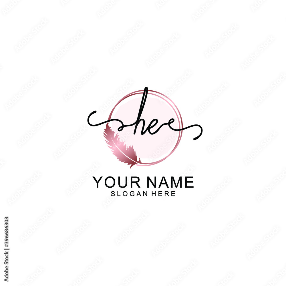 Initial HE Handwriting, Wedding Monogram Logo Design, Modern Minimalistic and Floral templates for Invitation cards Initial HE Handwriting, Wedding Monogram Logo Design, Modern Minimalistic and Floral templates for Invitation cards