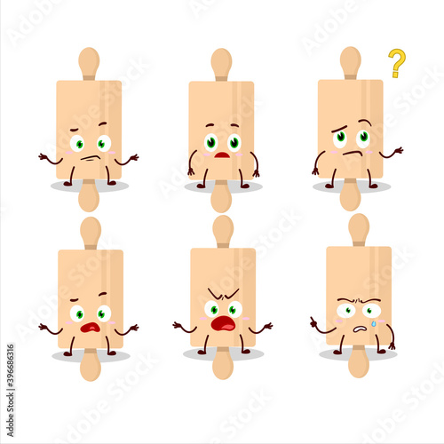 Cartoon character of rolling pin with what expression