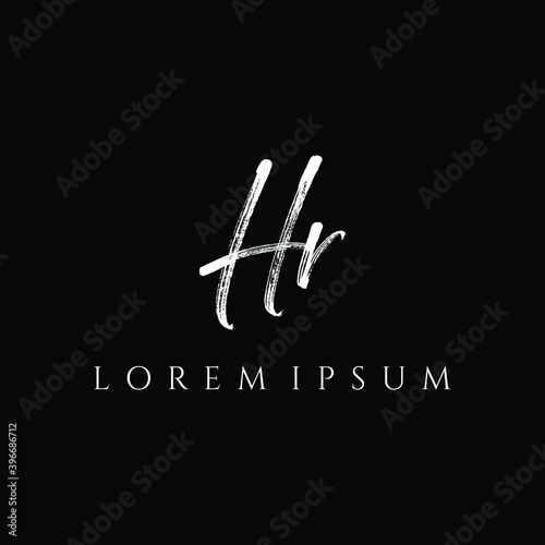 Letter HR luxury logo design vector