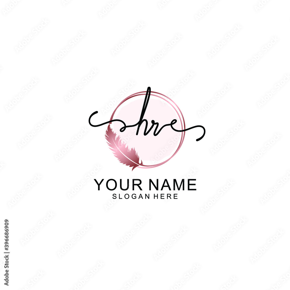 Initial HR Handwriting, Wedding Monogram Logo Design, Modern Minimalistic and Floral templates for Invitation cards Initial HR Handwriting, Wedding Monogram Logo Design, Modern Minimalistic and Floral templates for Invitation cards