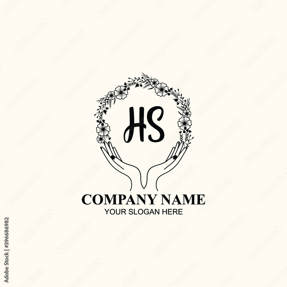 Initial HS Handwriting, Wedding Monogram Logo Design, Modern Minimalistic and Floral templates for Invitation cards Initial HS Handwriting, Wedding Monogram Logo Design, Modern Minimalistic and Floral templates for Invitation cards
