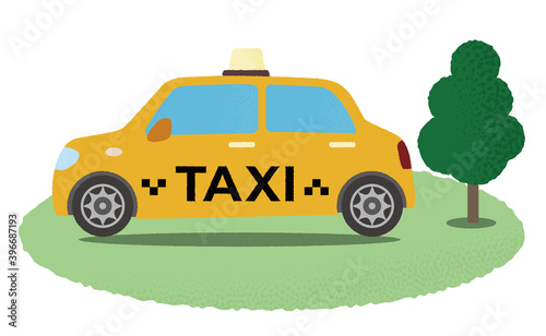 黄色いタクシーのベクターイラスト