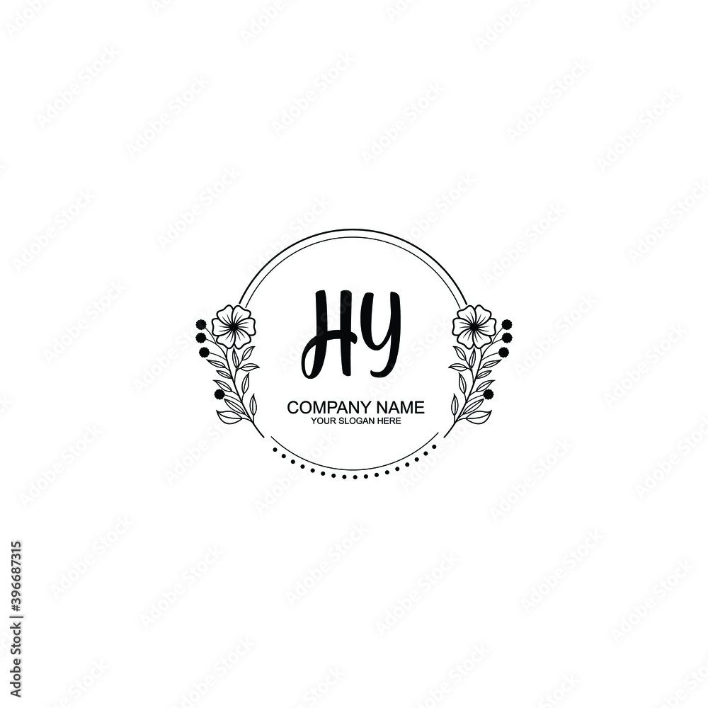 Initial HY Handwriting, Wedding Monogram Logo Design, Modern Minimalistic and Floral templates for Invitation cards Initial HY Handwriting, Wedding Monogram Logo Design, Modern Minimalistic and Floral templates for Invitation cards