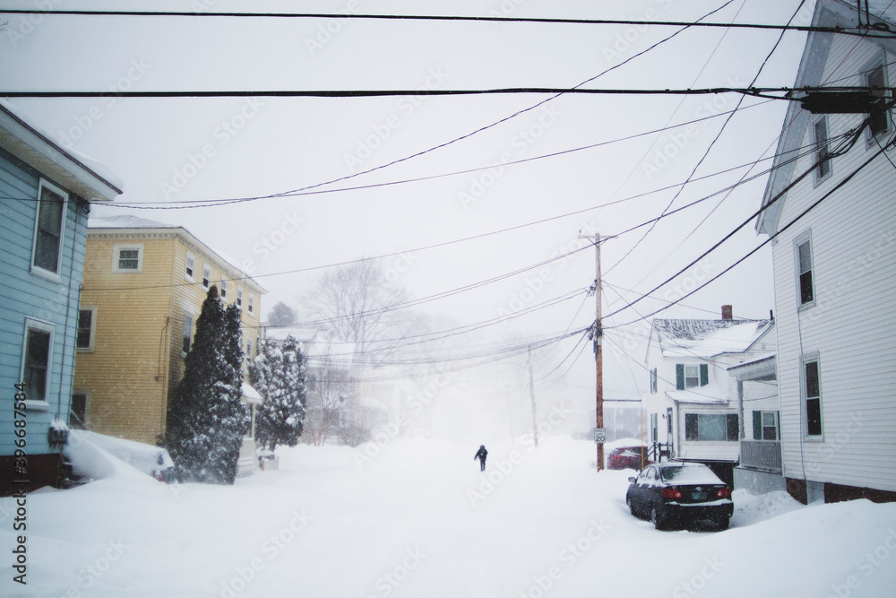 walking in the snow