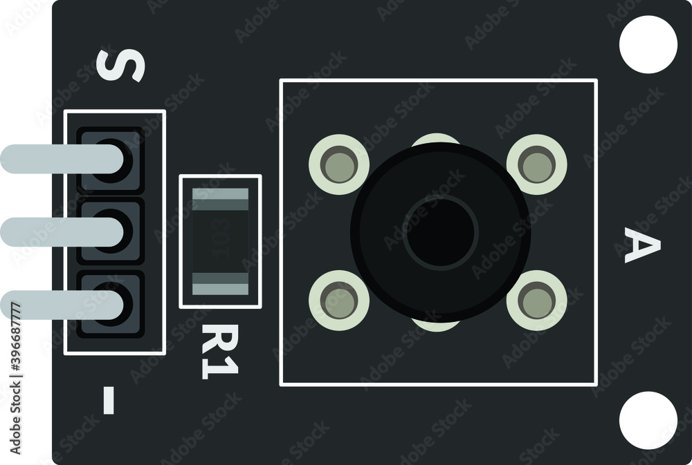 Electronics component top view illustration suitable for schematic ...