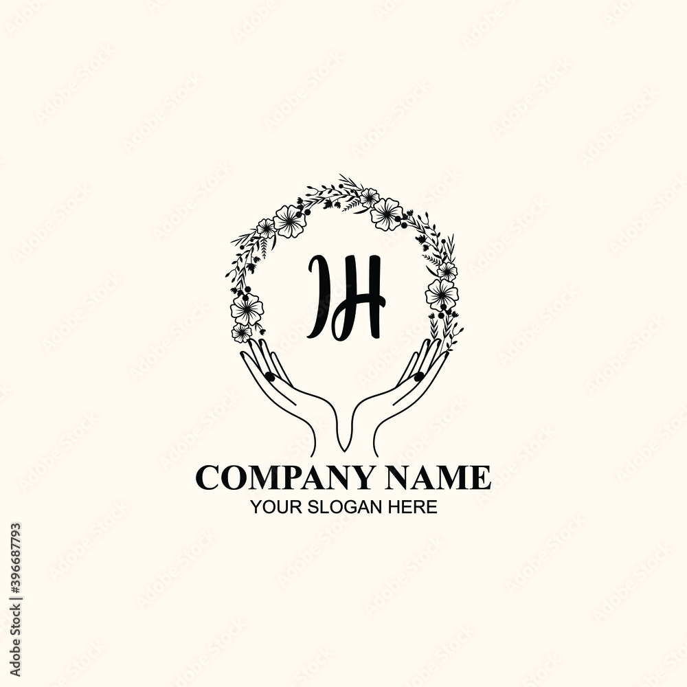 Initial IH Handwriting, Wedding Monogram Logo Design, Modern Minimalistic and Floral templates for Invitation cards Initial IH Handwriting, Wedding Monogram Logo Design, Modern Minimalistic and Floral templates for Invitation cards