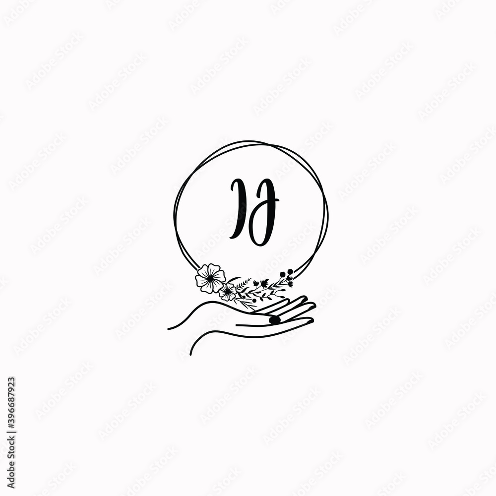 Initial IJ Handwriting, Wedding Monogram Logo Design, Modern Minimalistic and Floral templates for Invitation cards Initial IJ Handwriting, Wedding Monogram Logo Design, Modern Minimalistic and Floral templates for Invitation cards