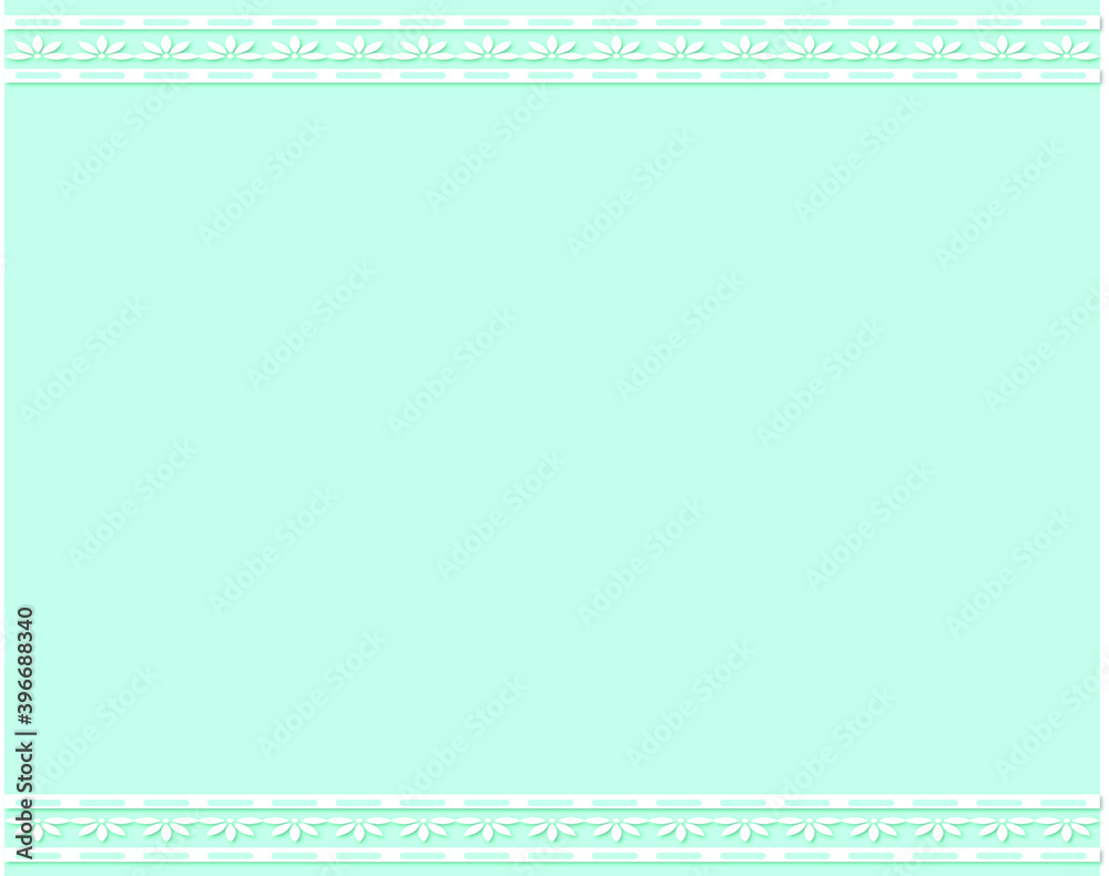 White Flower Frame over Soft Green Background - Card - Invitation - Bussiness Card White Flower Frame over Soft Green Background - Card - Invitation - Bussiness Card