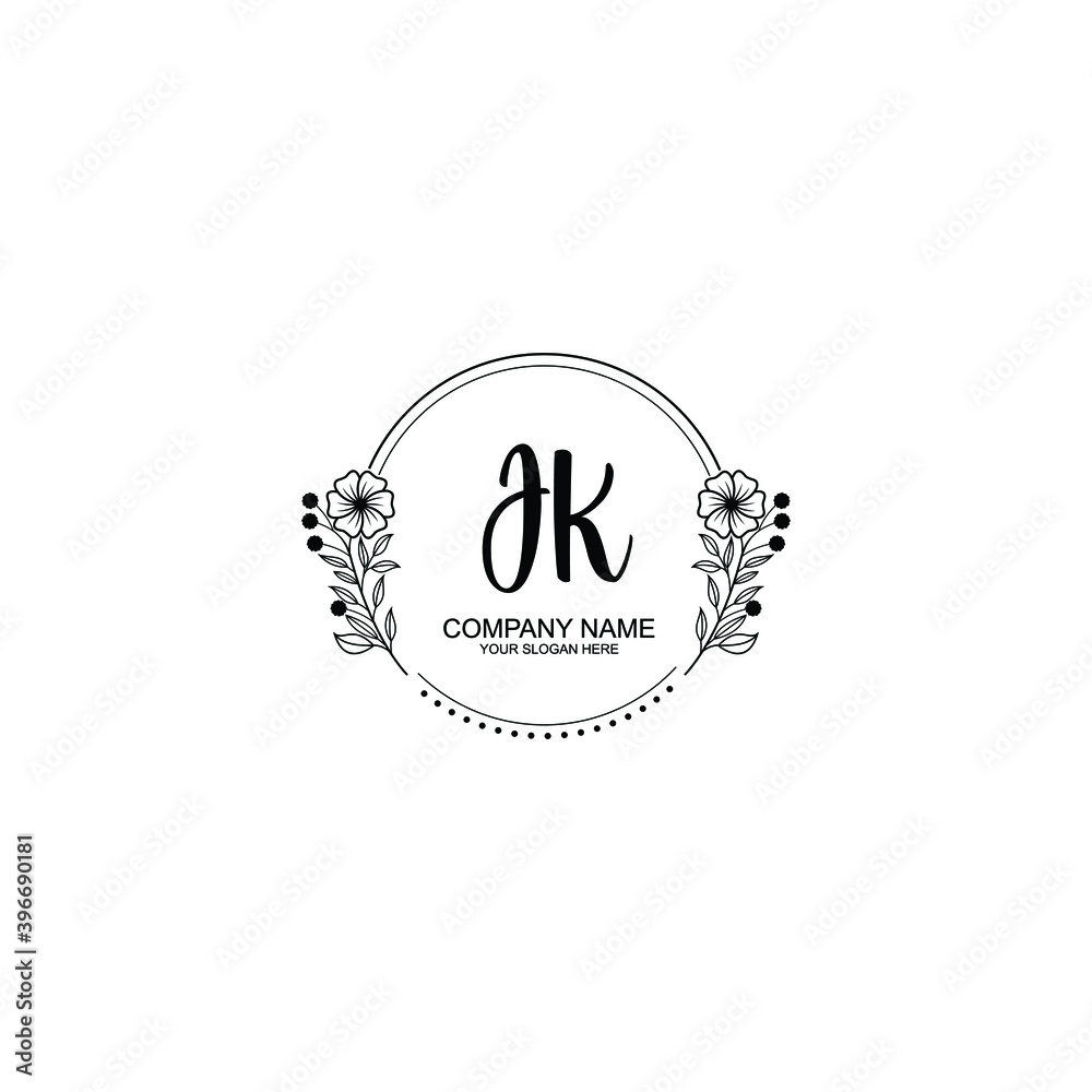 Initial JK Handwriting, Wedding Monogram Logo Design, Modern Minimalistic and Floral templates for Invitation cards Initial JK Handwriting, Wedding Monogram Logo Design, Modern Minimalistic and Floral templates for Invitation cards