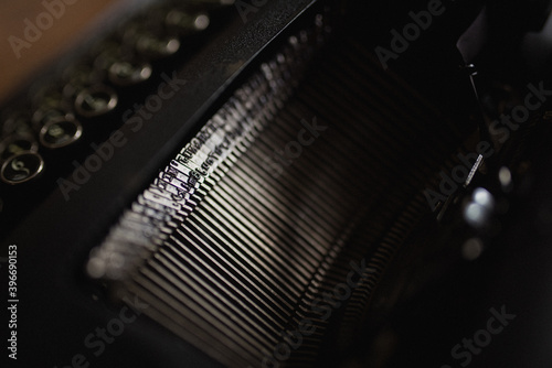 Closeup of typewriter letters
