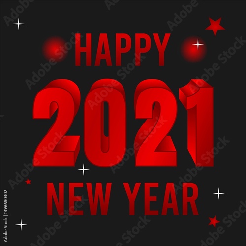 Happy New Year 2021 Vector Illustration. Suitable for greeting card poster and banner.