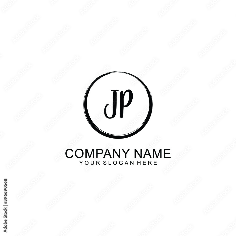 Initial J Handwriting, Wedding Monogram Logo Design, Modern Minimalistic and Floral templates for Invitation cards