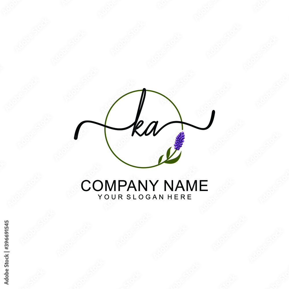 Initial KA Handwriting, Wedding Monogram Logo Design, Modern Minimalistic and Floral templates for Invitation cards Initial KA Handwriting, Wedding Monogram Logo Design, Modern Minimalistic and Floral templates for Invitation cards