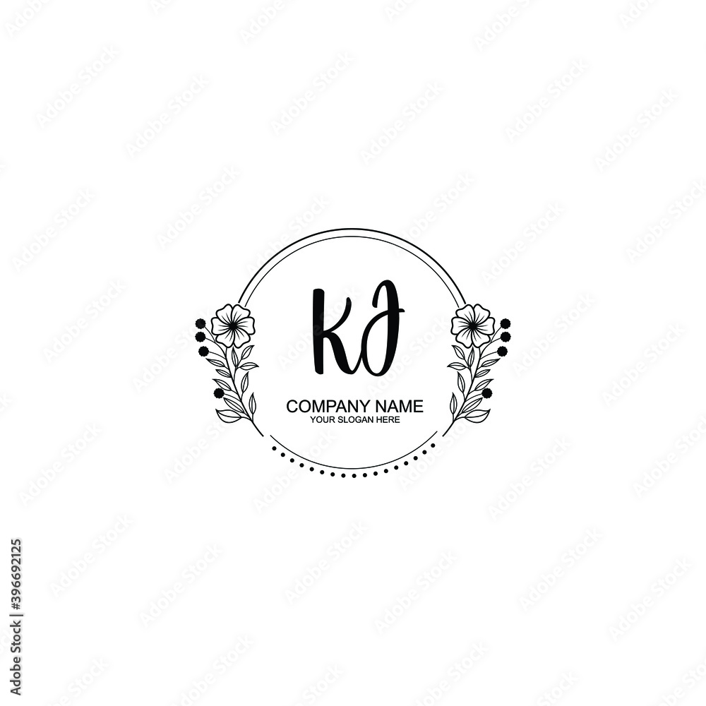 Initial KJ Handwriting, Wedding Monogram Logo Design, Modern Minimalistic and Floral templates for Invitation cards Initial KJ Handwriting, Wedding Monogram Logo Design, Modern Minimalistic and Floral templates for Invitation cards