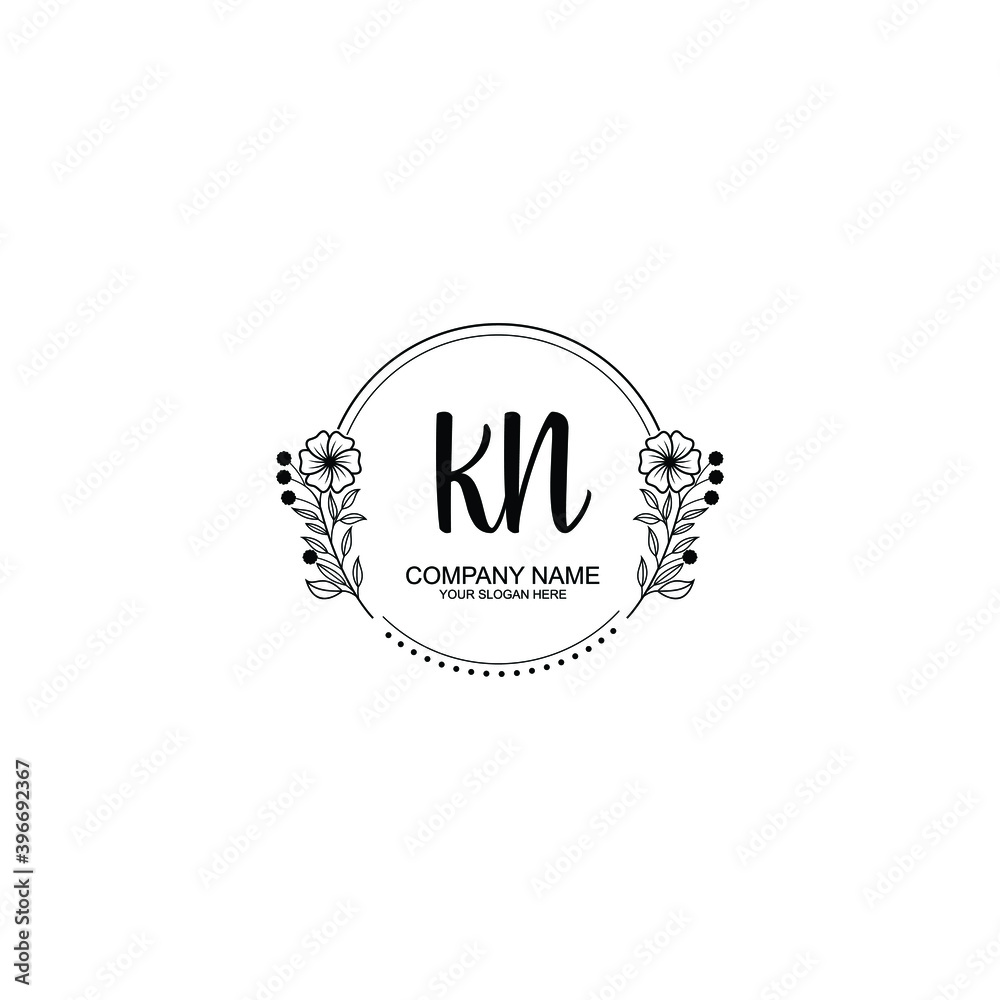 Initial KN Handwriting, Wedding Monogram Logo Design, Modern Minimalistic and Floral templates for Invitation cards Initial KN Handwriting, Wedding Monogram Logo Design, Modern Minimalistic and Floral templates for Invitation cards