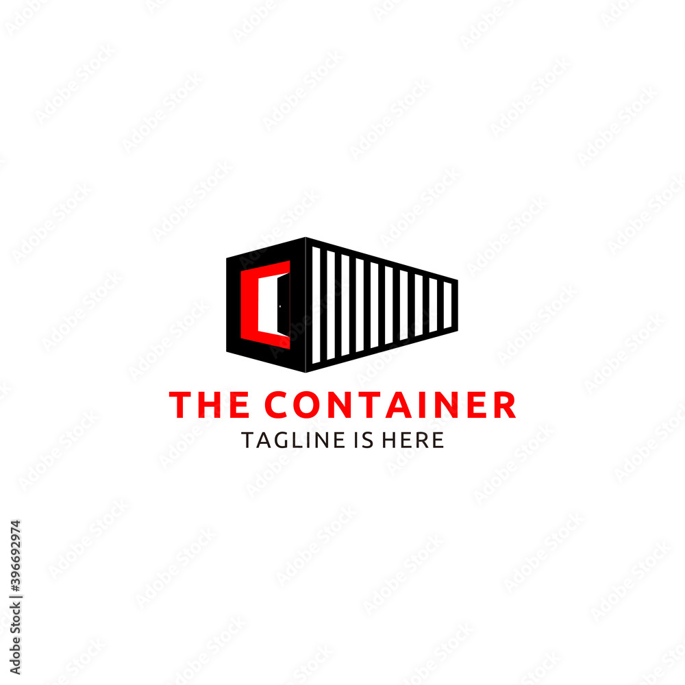 Cargo Container or Shipping Container with Initial Letter C and Door Vector Design Cargo Container or Shipping Container with Initial Letter C and Door Vector Design