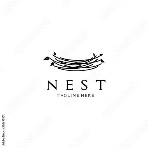 Nest Bird Abstract Logo Design Icon Vector