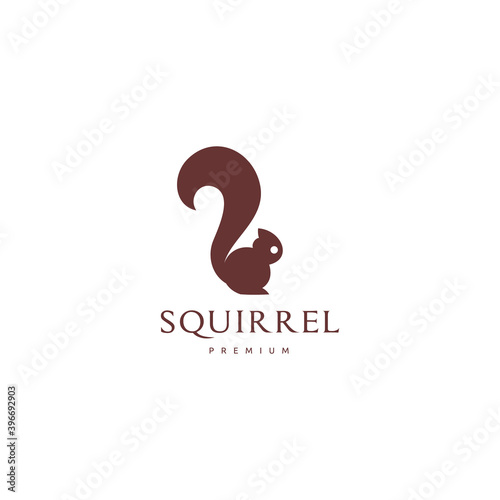 Squirrel Silhouette Vector Icon on a White Background