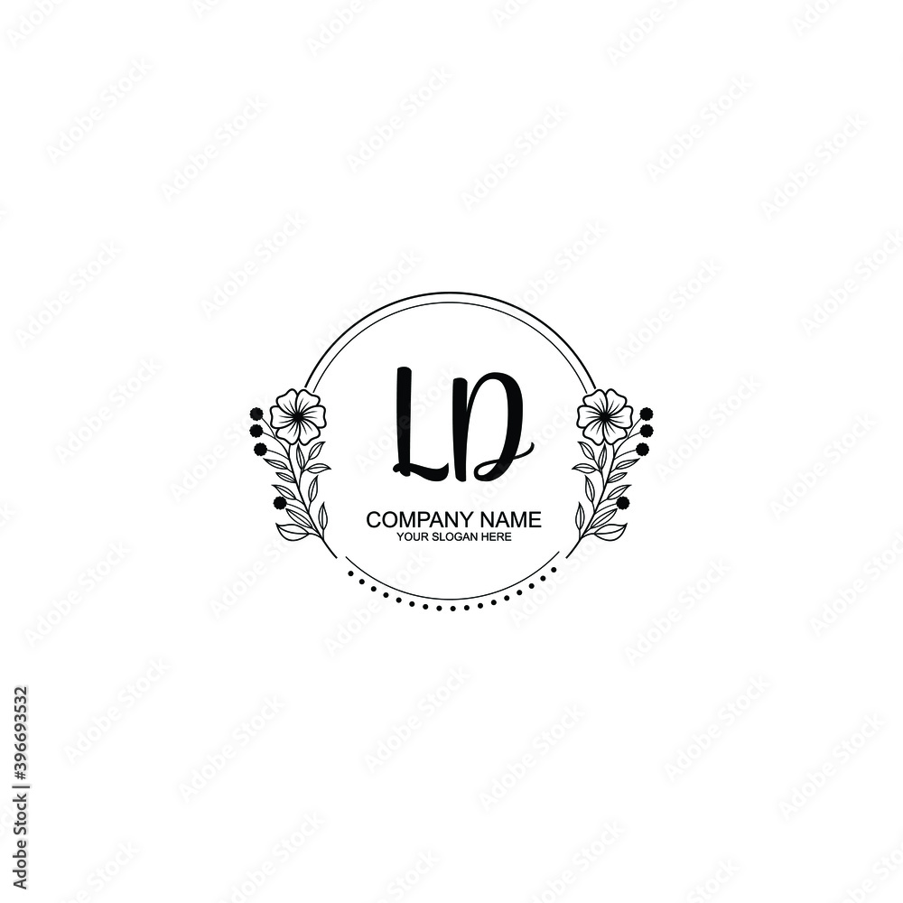 Initial LD Handwriting, Wedding Monogram Logo Design, Modern Minimalistic and Floral templates for Invitation cards Initial LD Handwriting, Wedding Monogram Logo Design, Modern Minimalistic and Floral templates for Invitation cards