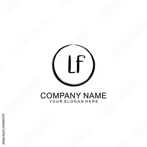 Initial LF Handwriting, Wedding Monogram Logo Design, Modern Minimalistic and Floral templates for Invitation cards