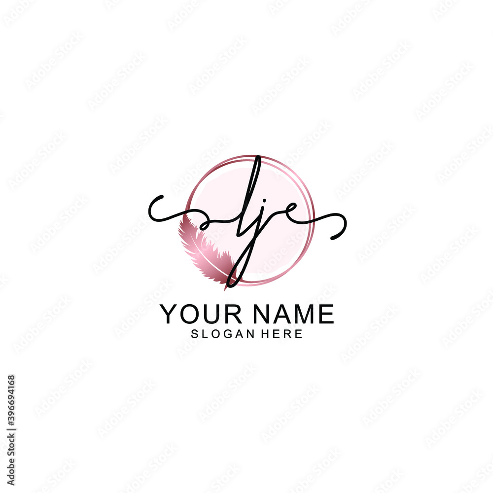 Initial LJ Handwriting, Wedding Monogram Logo Design, Modern Minimalistic and Floral templates for Invitation cards