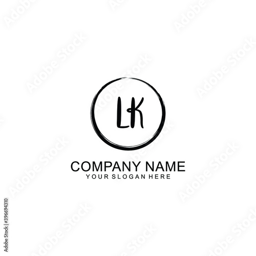 Initial LK Handwriting, Wedding Monogram Logo Design, Modern Minimalistic and Floral templates for Invitation cards