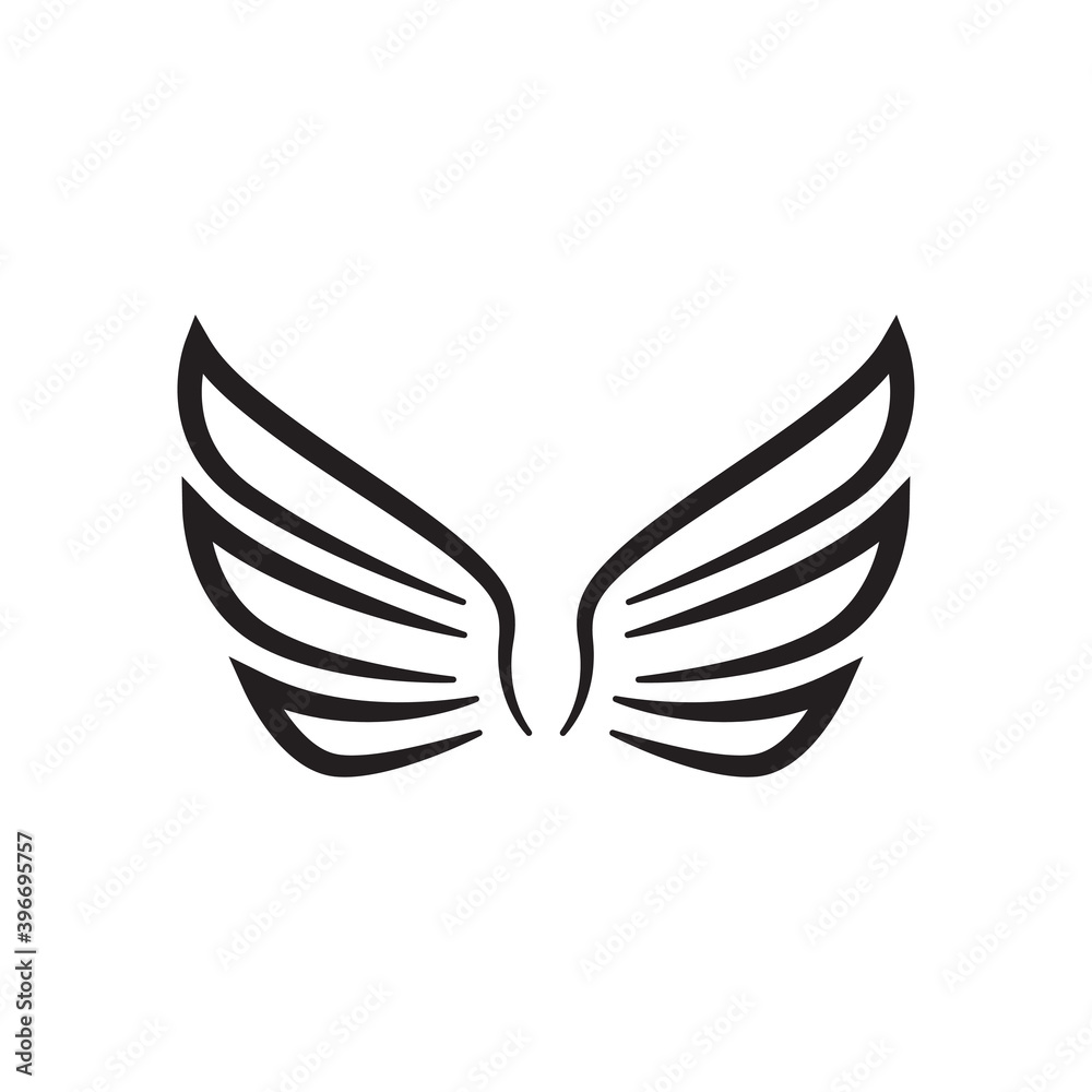 Fototapeta premium Wing icon design template vector isolated illustration
