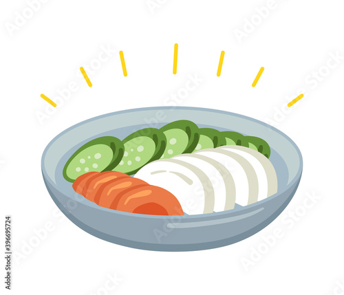 お皿に入ったぬか漬けのイラスト