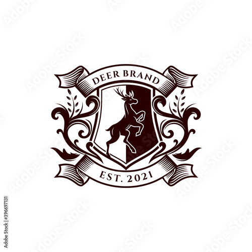 Royal Deer Crest Logo Template