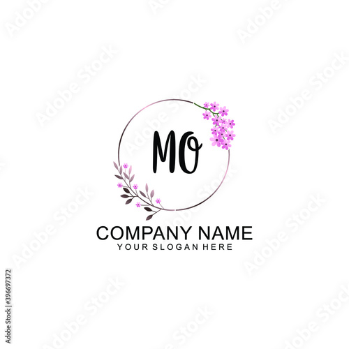 Initial MO Handwriting, Wedding Monogram Logo Design, Modern Minimalistic and Floral templates for Invitation cards