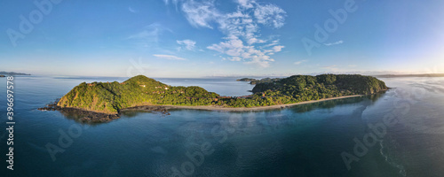 Fototapeta Naklejka Na Ścianę i Meble -  Aerial View of Peninsula Papagayo and Four Seasons Hotel in Costa Rica	
