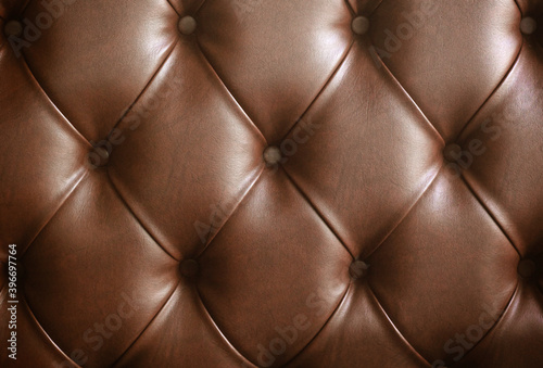 Brown leather sofa texture background. photo