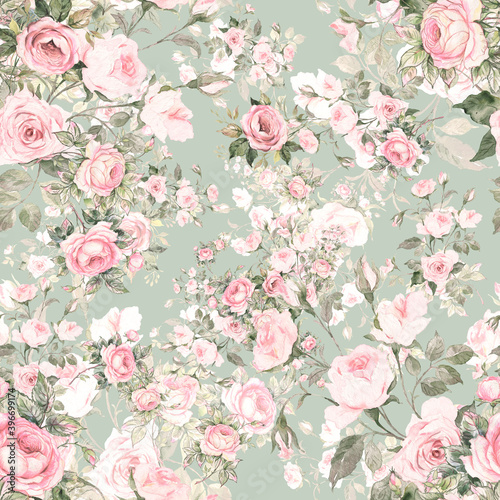Wallpaper Mural Lovely seamless floral pattern delicate roses Torontodigital.ca