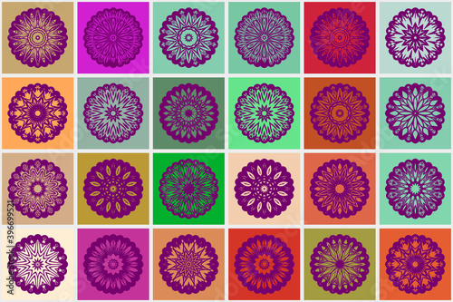 Traditional ornate decorative tiles background. Vector illustration