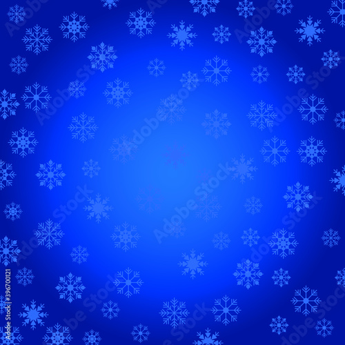 Snowflakes blue background merry Christmas
