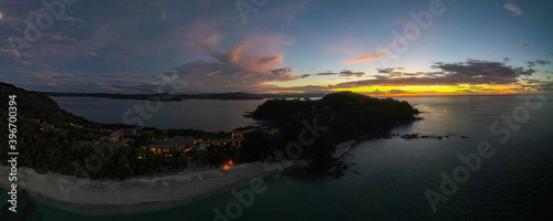 Tropical Costa Rica Sunset over the ocean at the Peninsula Papagayo Four Seasons Resort