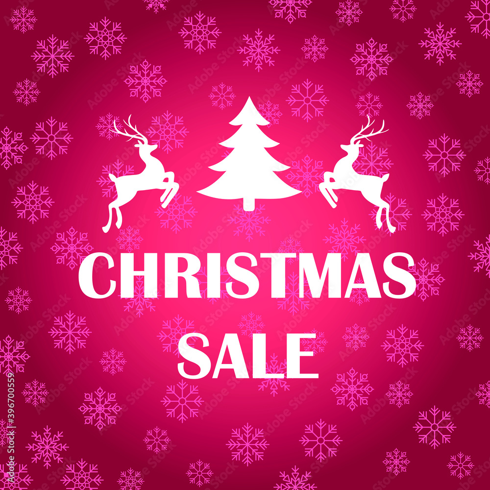 Christmas sale red snow background